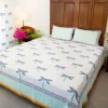 Dragonfly Block Printed Cotton Bedsheet