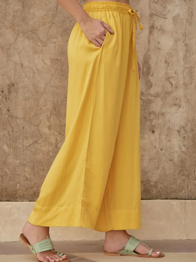 Dream Yellow Modal Palazzo Pants