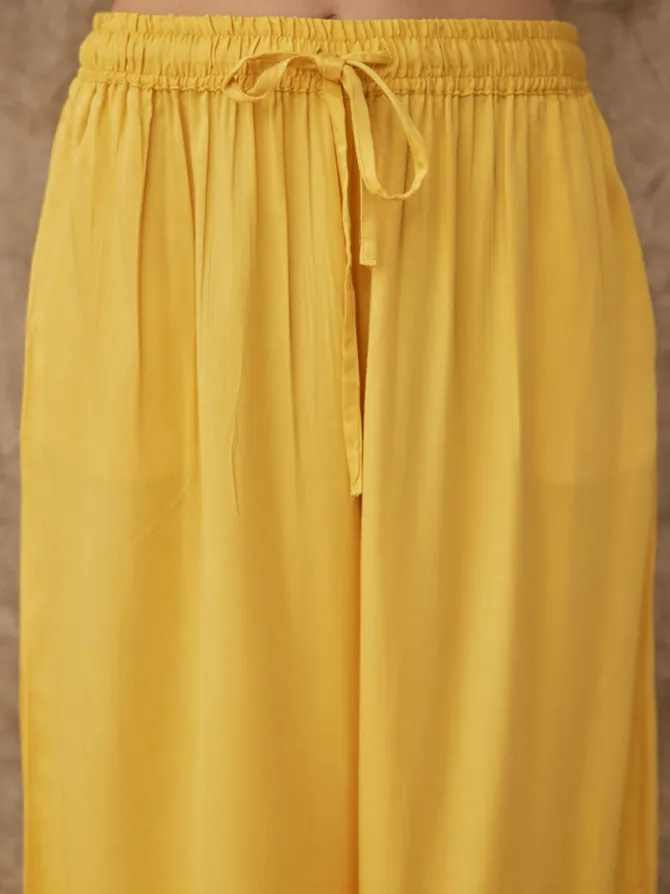 Dream Yellow Modal Palazzo Pants