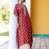 Durga Bagru Hand Block Printed Kaftan Kurta