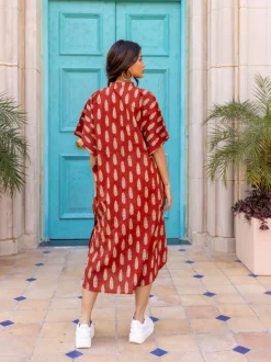 Eka Block Printed Cotton Shirt Dress