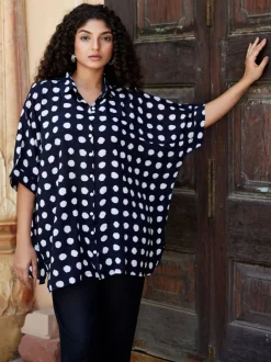 Fanaa Hand Printed Oversized Modal Shirt