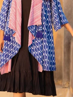 Fitoor Block Printed Waterfall Reversible Shrug