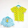Flamingo Dance Organic Cotton Block Printed Top & Shorts Set