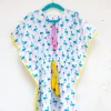 Flamingo Organic Cotton Block Printed Kaftan for Kids