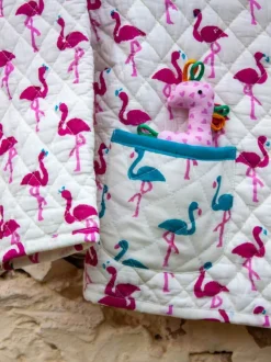 Flamingo Quilted Organic Cotton Block Printed Angrakha Set