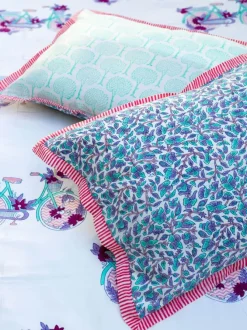Floral Ride Block Printed Cotton Bedsheet