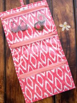 Floral Turquoise Foldable Jewellery Pouch