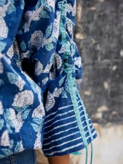 Freddie Kantha Embroidered Block Printed Bomber Jacket