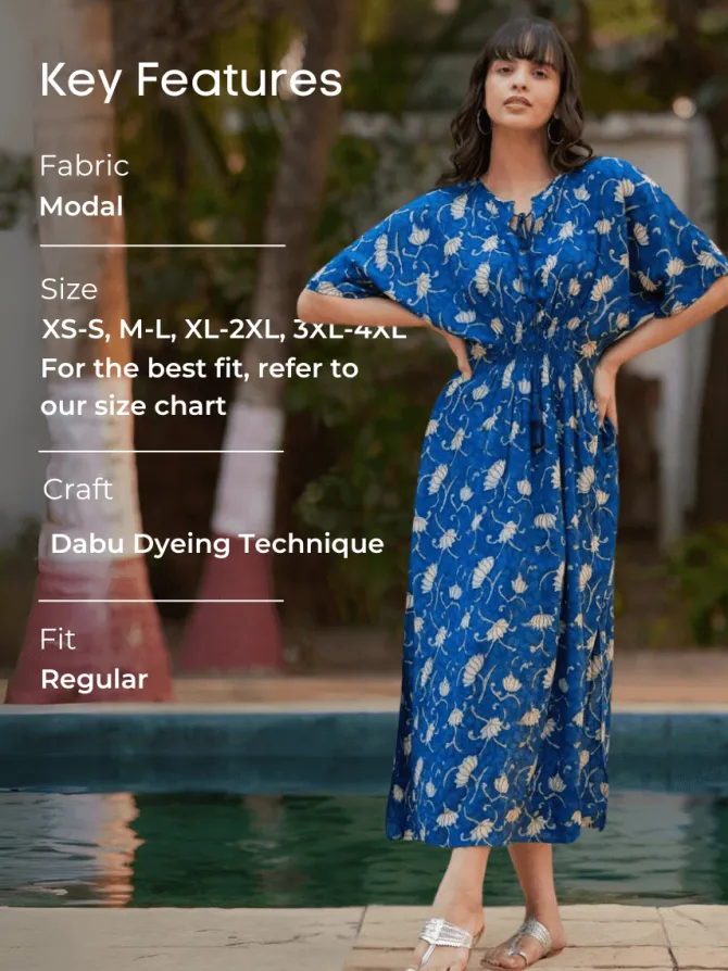 Frida Indigo Kaftan Maxi Dress