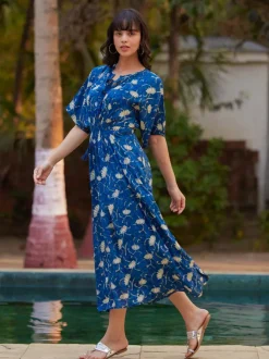 Frida Indigo Kaftan Maxi Dress