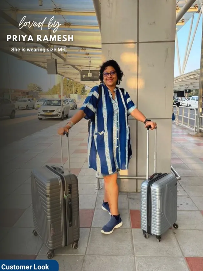 Galaxy Dabu Indigo Shirt Kurta / Dress