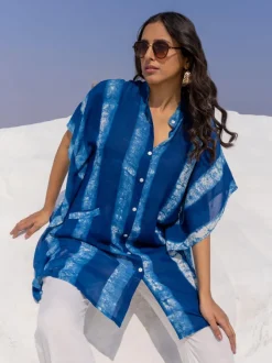 Galaxy Dabu Indigo Shirt Kurta / Dress