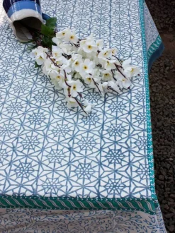 Geometrical Block Printed Cotton Table Cover