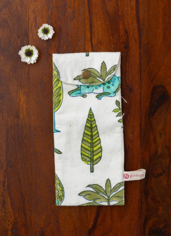 Green Pine Cotton Toothbrush / Straw Holder