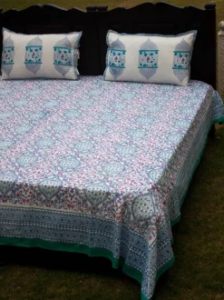 Gul Block Printed Cotton Bedsheet