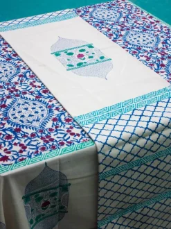 Gul Block Printed Cotton Table Runner
