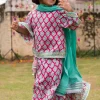 Gulaabi Block Printed Cotton Silk Lehanga Set of 4