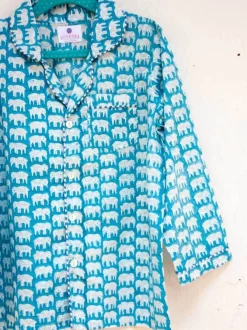 Haathi's March Block Printed Cotton Top & Pyjama Set