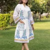 Harini Block Printed Waffle Cotton Bath Robe