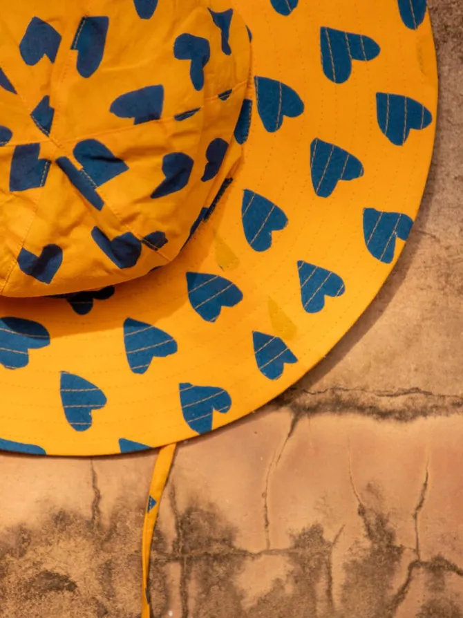 Heart Paradise Block Printed Cotton Hat
