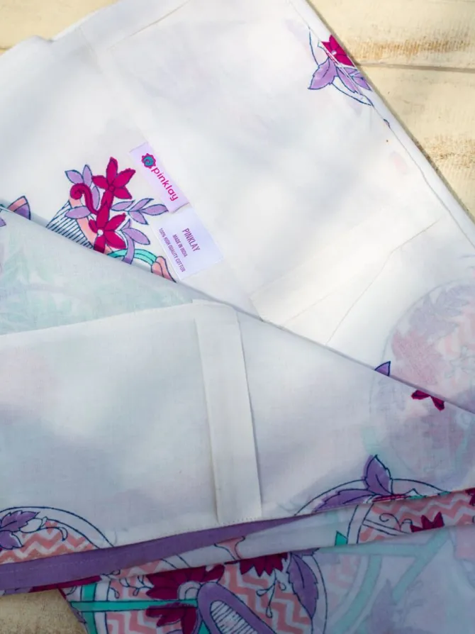 Heavenly Ride Block Printed Cotton Curtain