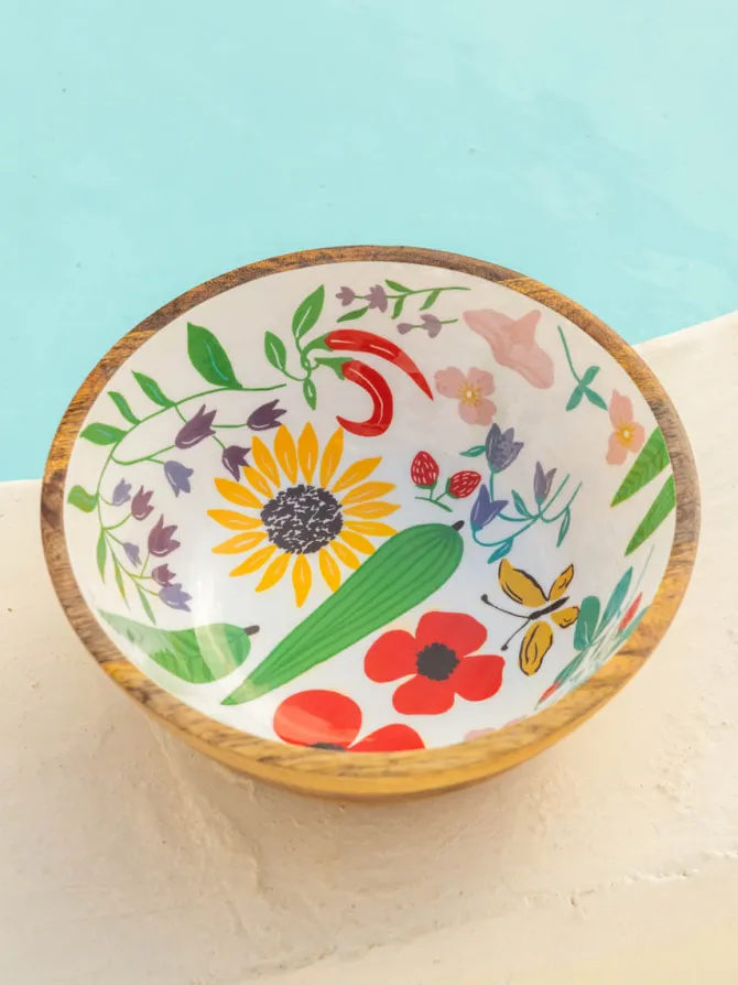 Holly Wooden Salad Bowl Set