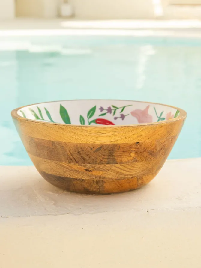 Holly Wooden Salad Bowl Set