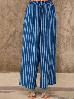 Indigo Palm Palazzo Pants