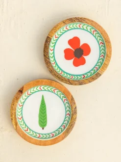Iris Wooden Coaster Set