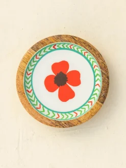 Iris Wooden Coaster Set