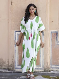 Isabelle Hand Block Printed Cotton Kaftan