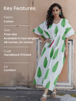 Isabelle Hand Block Printed Cotton Kaftan