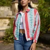 Jane Kantha Embroidered Block Printed Bomber Jacket
