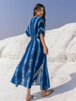 Jannat Indigo Kaftan Maxi Dress