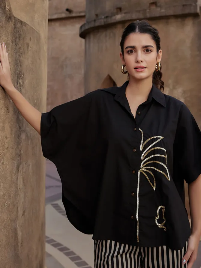 Jasmine Sequined Poncho Shirt