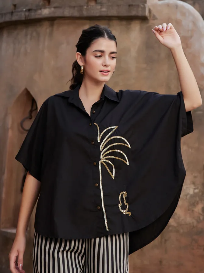 Jasmine Sequined Poncho Shirt