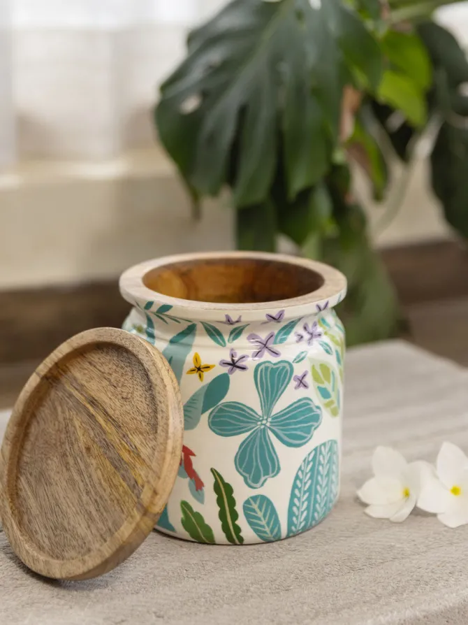 Jungle Breeze Wooden Jar