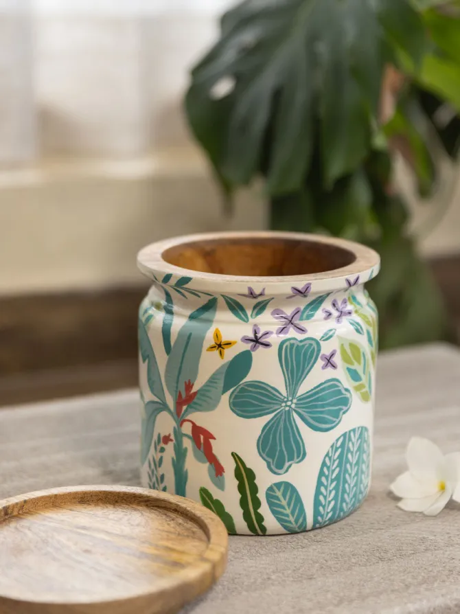 Jungle Breeze Wooden Jar