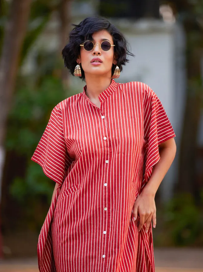 Kalindi Cotton Kaftan Shirt Dress