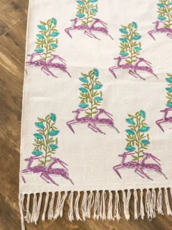 Kalki Block Printed Cotton Dhurrie Rug