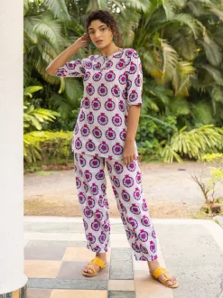 Kanmani Block Printed Cotton Co-ord Set of 2