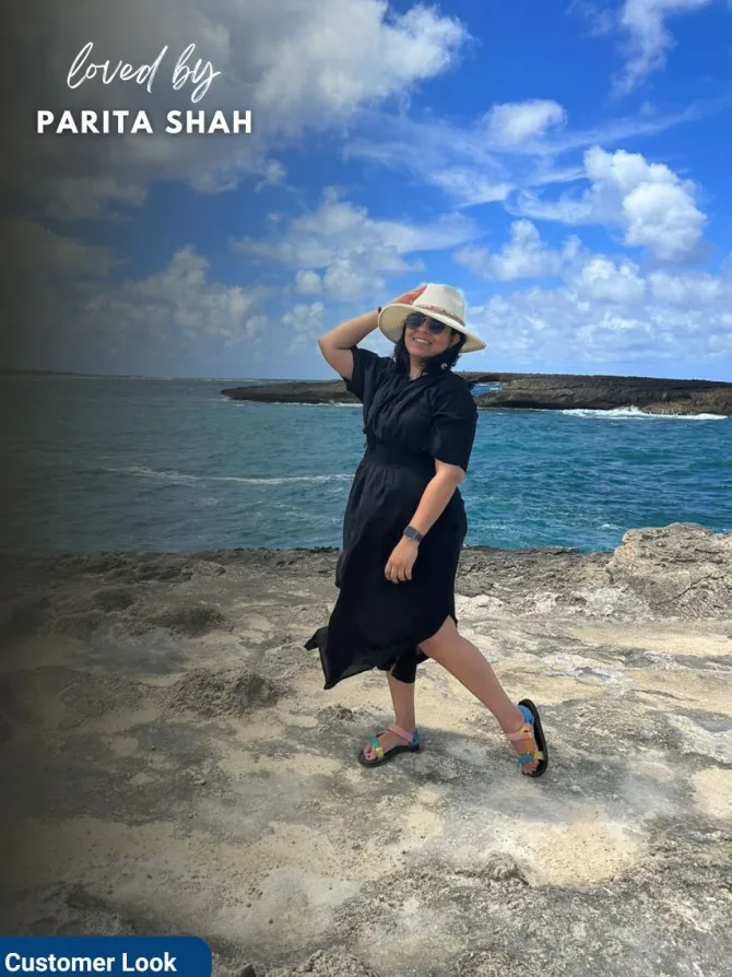Kasturi Black Kaftan Maxi Dress