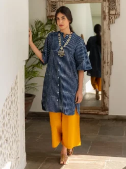 Keya Indigo Dabu Cotton Tunic