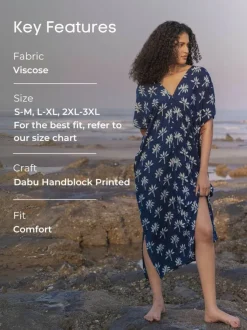 Khwahish Indigo kaftan dress