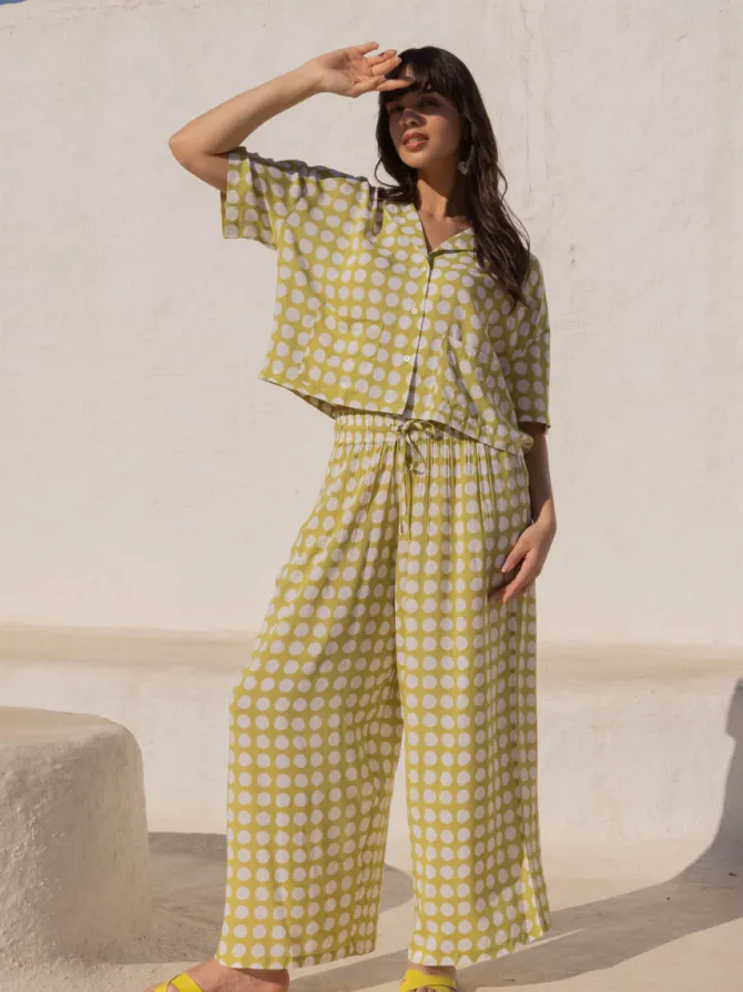 Kiara Green Polka Co-ord Set of 2