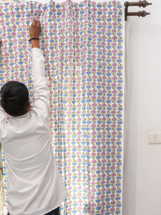 Kusum Hand Block Printed Cotton Curtain