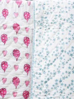 Lattu Hand Block Printed Cotton Quilt for Infants