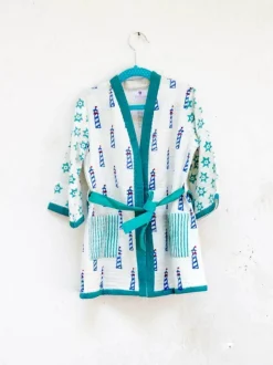 Lighthouse Magic Block Printed Waffle Cotton Bath Robe