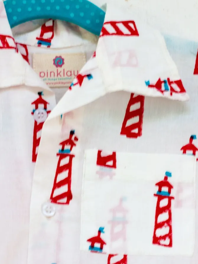Lighthouse Magic Organic Cotton Block Printed Shirt